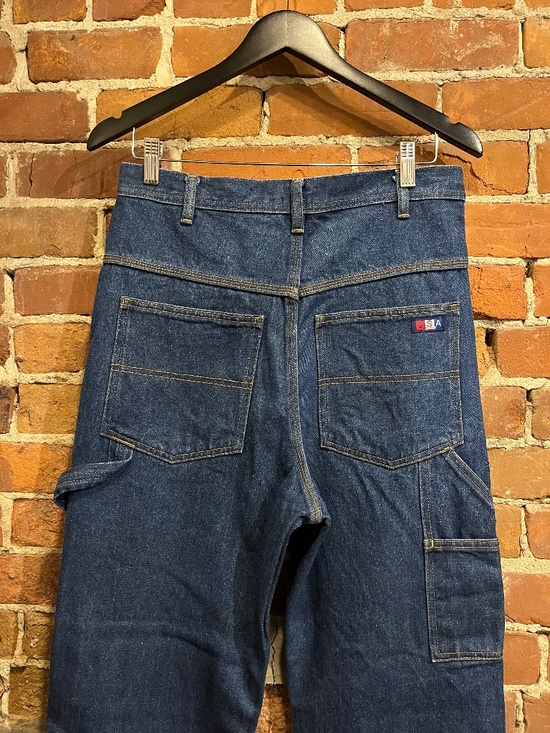 USA works Other - Vintage 90s USA Dark Denim Wide Leg Cargo Jeans